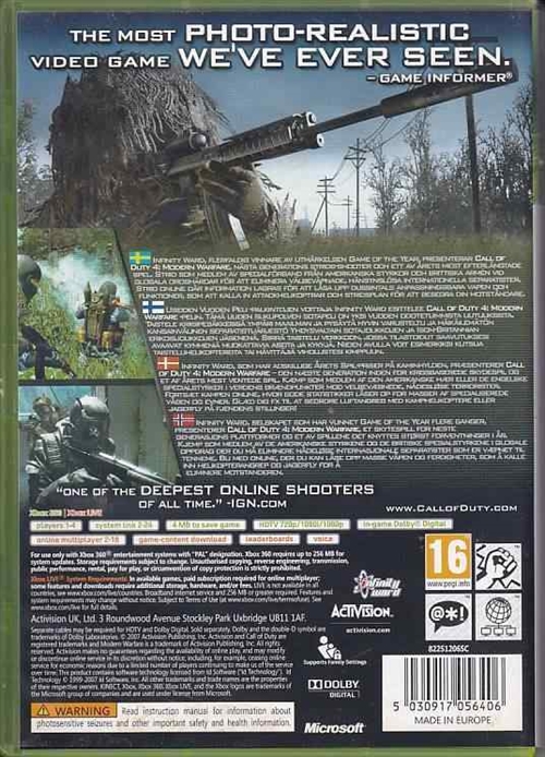 Call of Duty 4 Modern Warfare - Classics - XBOX 360 (B Grade) (Genbrug)